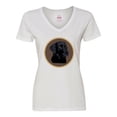 thumbnail image 1 of Inktastic Black Lab Dog Labrador Retriever Women's V-Neck T-Shirt, 1 of 5