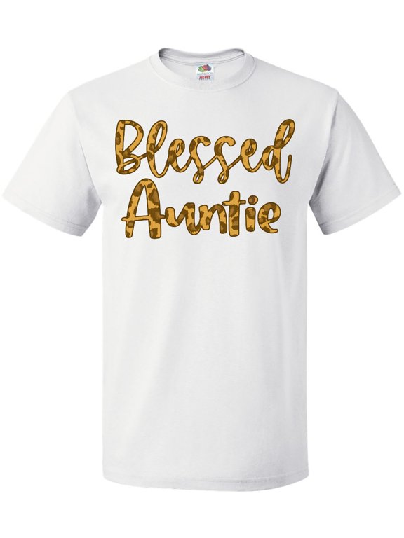 Blessed Auntie in Leopard Print T-Shirt