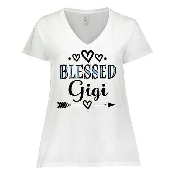 Inktastic Blessed Gigi Grandma Women's Plus Size V-Neck T-Shirt