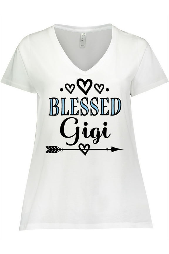 Blessed Gigi Grandma Women's Plus Size V-Neck T-Shirt
