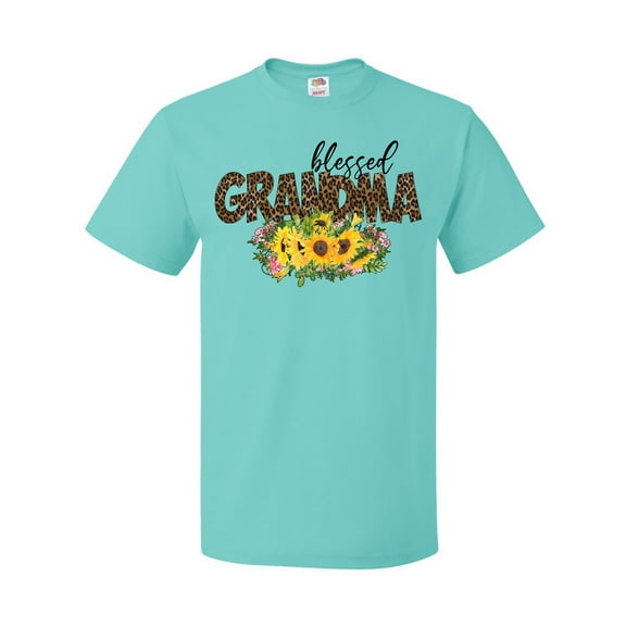 Inktastic Blessed Grandma Sunflowers and Leopard Print T-Shirt