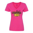thumbnail image 1 of Inktastic Blessed Grandma Sunflowers and Leopard Print Women's V-Neck T-Shirt, 1 of 5