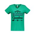 thumbnail image 1 of Inktastic Blessed Grandma for Grandmother Women's V-Neck T-Shirt, 1 of 4