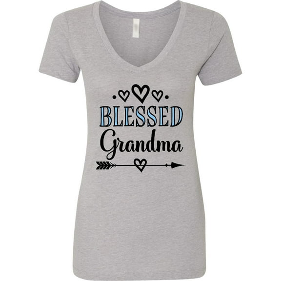 Inktastic Blessed Grandma for Grandmother Women's V-Neck T-Shirt