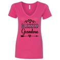 thumbnail image 1 of Inktastic Blessed Grandma for Grandmother Women's V-Neck T-Shirt, 1 of 5
