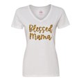 thumbnail image 1 of Inktastic Blessed Mama in Leopard Print Women's V-Neck T-Shirt, 1 of 5
