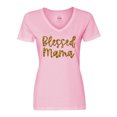 thumbnail image 1 of Inktastic Blessed Mama in Leopard Print Women's V-Neck T-Shirt, 1 of 5
