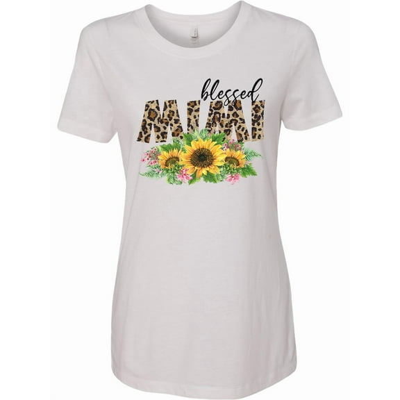 Inktastic Blessed Mimi Leopard Print and Sunflowers Women's T-Shirt