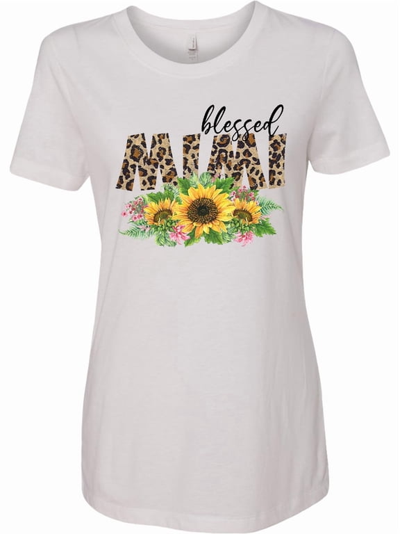 Blessed Mimi Leopard Print and Sunflowers Women's T-Shirt