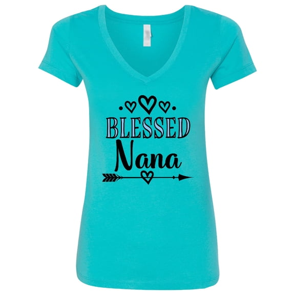 Inktastic Blessed Nana Grandma Women's V-Neck T-Shirt