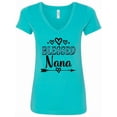 thumbnail image 1 of Inktastic Blessed Nana Grandma Women's V-Neck T-Shirt, 1 of 5
