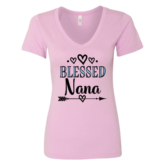 Inktastic Blessed Nana Grandma Women's V-Neck T-Shirt