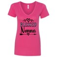 thumbnail image 1 of Inktastic Blessed Nonna Grandma Women's V-Neck T-Shirt, 1 of 5