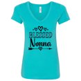 thumbnail image 1 of Inktastic Blessed Nonna Grandma Women's V-Neck T-Shirt, 1 of 5