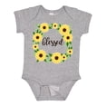 thumbnail image 1 of Inktastic Blessed Sunflower Wreath Girls Baby Bodysuit, 1 of 5