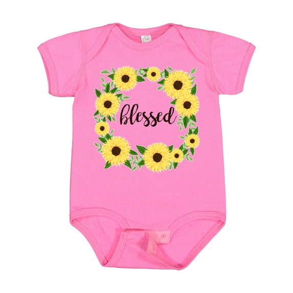 Inktastic Blessed Sunflower Wreath Girls Baby Bodysuit
