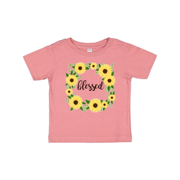 Inktastic Blessed Sunflower Wreath Girls Baby T-Shirt