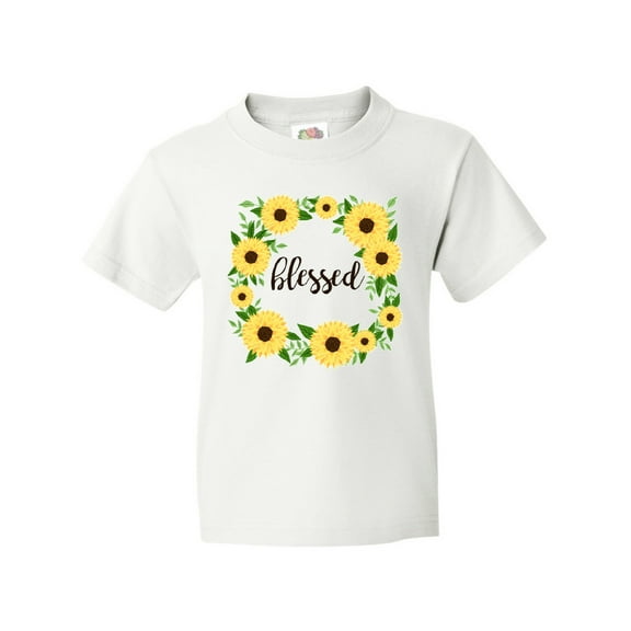 Inktastic Blessed Sunflower Wreath Youth T-Shirt
