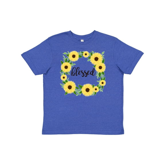 Inktastic Blessed Sunflower Wreath Youth T-Shirt