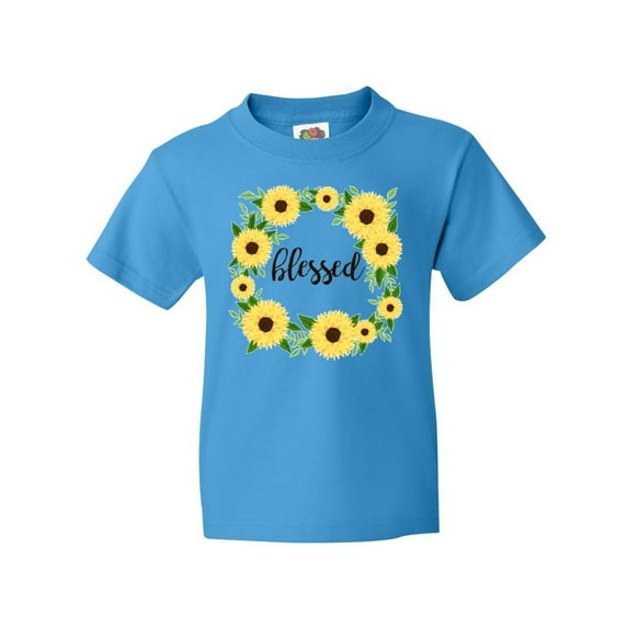Inktastic Blessed Sunflower Wreath Youth T-Shirt