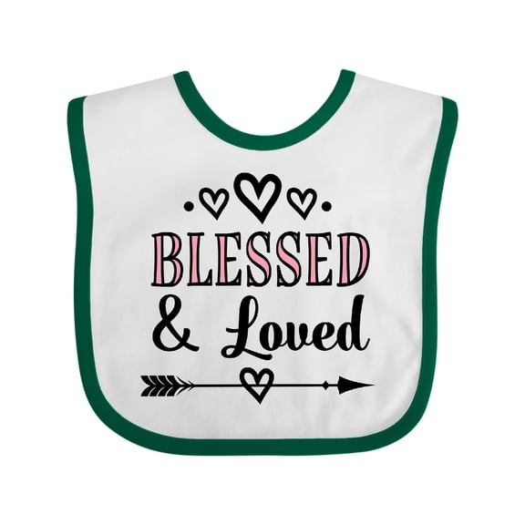 Inktastic Blessed and Loved Baby Girl Girls Baby Bib