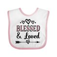 thumbnail image 1 of Inktastic Blessed and Loved Baby Girl Girls Baby Bib, 1 of 4