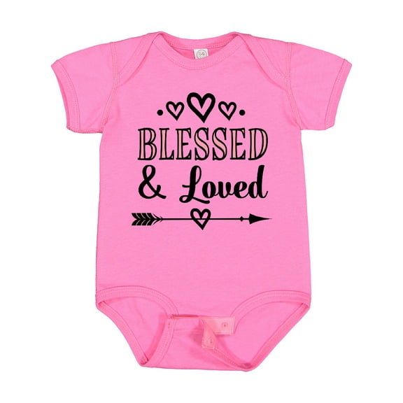 Inktastic Blessed and Loved Baby Girl Girls Baby Bodysuit