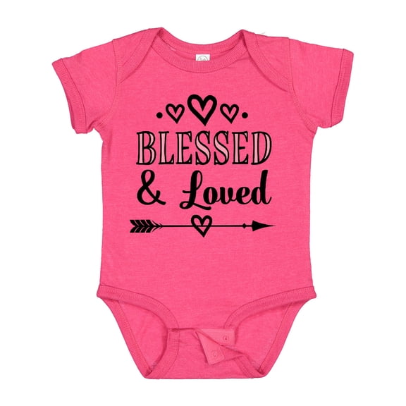 Inktastic Blessed and Loved Baby Girl Girls Baby Bodysuit