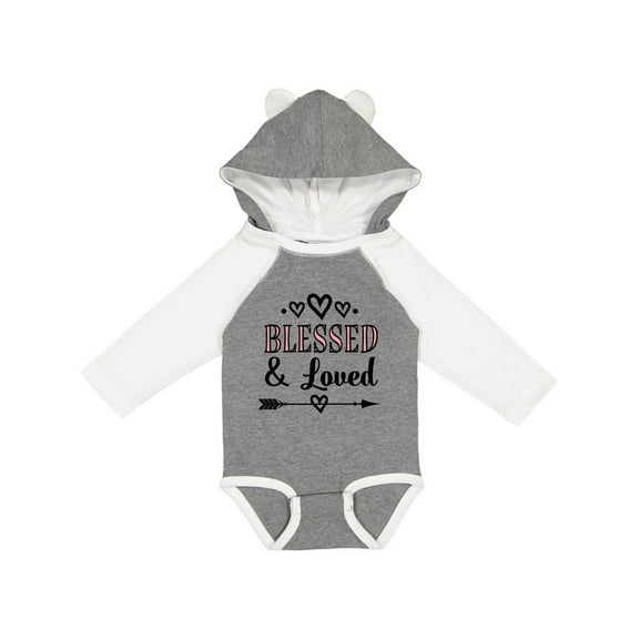 Inktastic Blessed and Loved Baby Girl Girls Long Sleeve Baby Bodysuit