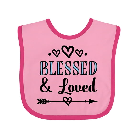 Inktastic Blessed and Loved Boys or Girls Baby Bib