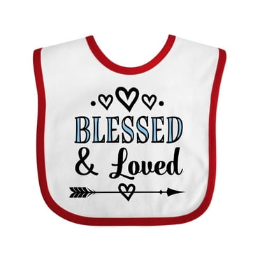 Inktastic Blessed and Loved Boys or Girls Baby Bib