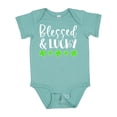 thumbnail image 1 of Inktastic Blessed and Lucky 4 Leaf Clovers St. Patrick's Day Boys or Girls Baby Bodysuit, 1 of 5