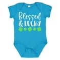 thumbnail image 1 of Inktastic Blessed and Lucky 4 Leaf Clovers St. Patrick's Day Boys or Girls Baby Bodysuit, 1 of 5