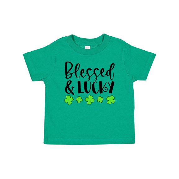 Inktastic Blessed and Lucky 4 Leaf Clovers St. Patrick's Day Boys or Girls Baby T-Shirt