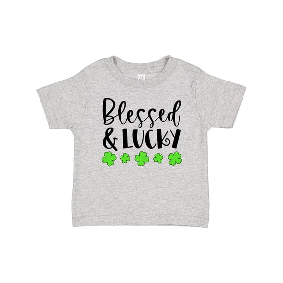 Inktastic Blessed and Lucky 4 Leaf Clovers St. Patrick's Day Boys or Girls Baby T-Shirt