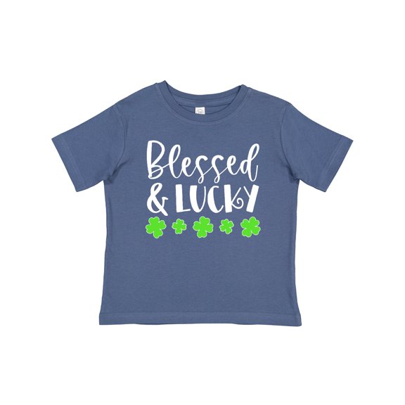 Inktastic Blessed and Lucky 4 Leaf Clovers St. Patrick's Day Boys or Girls Baby T-Shirt