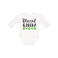 thumbnail image 1 of Inktastic Blessed and Lucky 4 Leaf Clovers St. Patrick's Day Boys or Girls Long Sleeve Baby Bodysuit, 1 of 5