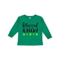 thumbnail image 1 of Inktastic Blessed and Lucky 4 Leaf Clovers St. Patrick's Day Boys or Girls Long Sleeve Toddler T-Shirt, 1 of 5
