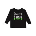 thumbnail image 1 of Inktastic Blessed and Lucky 4 Leaf Clovers St. Patrick's Day Boys or Girls Long Sleeve Toddler T-Shirt, 1 of 5