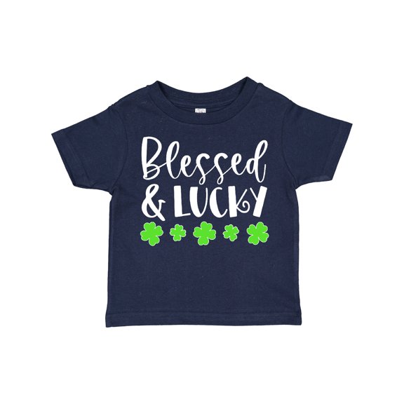 Inktastic Blessed and Lucky 4 Leaf Clovers St. Patrick's Day Boys or Girls Toddler T-Shirt