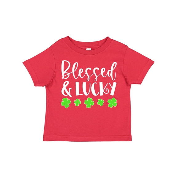 Inktastic Blessed and Lucky 4 Leaf Clovers St. Patrick's Day Boys or Girls Toddler T-Shirt