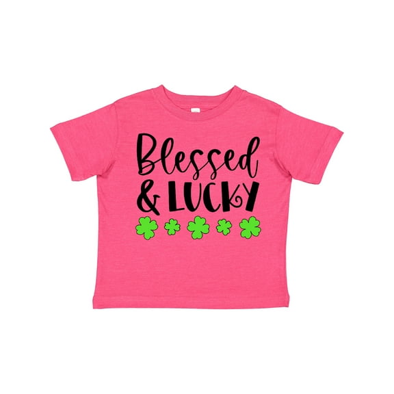 Inktastic Blessed and Lucky 4 Leaf Clovers St. Patrick's Day Boys or Girls Toddler T-Shirt