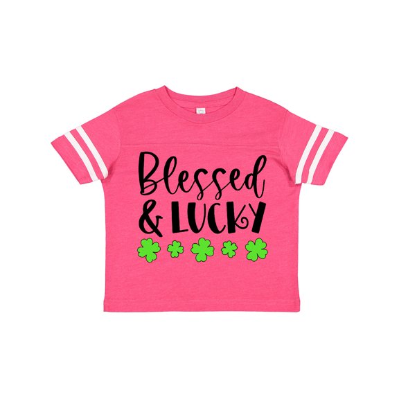 Inktastic Blessed and Lucky 4 Leaf Clovers St. Patrick's Day Boys or Girls Toddler T-Shirt