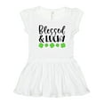 thumbnail image 1 of Inktastic Blessed and Lucky 4 Leaf Clovers St. Patrick's Day Girls Toddler Dress, 1 of 5
