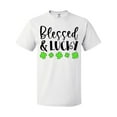 thumbnail image 1 of Inktastic Blessed and Lucky 4 Leaf Clovers St. Patrick's Day T-Shirt, 1 of 5