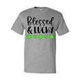 thumbnail image 1 of Inktastic Blessed and Lucky 4 Leaf Clovers St. Patrick's Day T-Shirt, 1 of 5