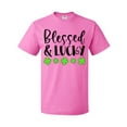 thumbnail image 1 of Inktastic Blessed and Lucky 4 Leaf Clovers St. Patrick's Day T-Shirt, 1 of 5