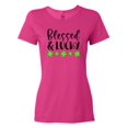 thumbnail image 1 of Inktastic Blessed and Lucky 4 Leaf Clovers St. Patrick's Day Women's T-Shirt, 1 of 5