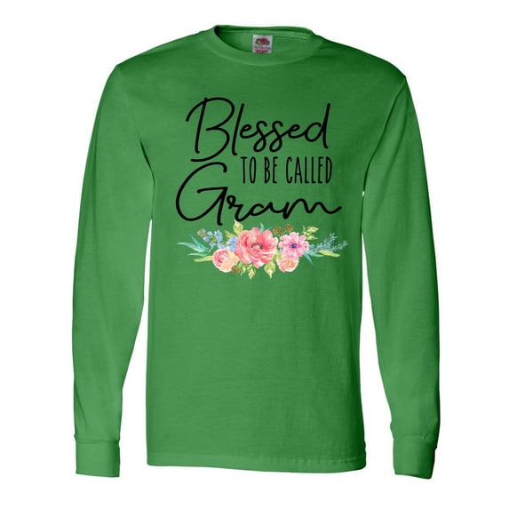 Inktastic Blessed to Be Called Gram with Beautiful Pastel Flowers Long Sleeve T-Shirt