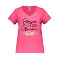 thumbnail image 1 of Inktastic Blessed to Be Called Gram with Beautiful Pastel Flowers Women's Plus Size V-Neck T-Shirt, 1 of 4